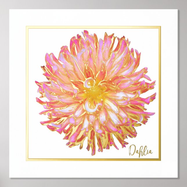 Impressions Dorure Accessoires d'huile Dahlia affiche d'impression (Recto)