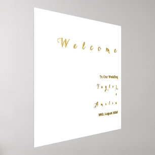Impressions Dorure Affiche de bienvenue mariage minime véritable huil