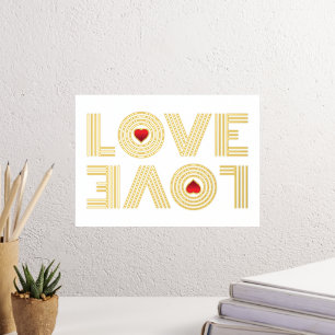 Impressions Dorure "AMOUR" À l'envers mot et coeur rouge