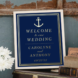 Impressions Dorure Ancre nautique Mariage réel d'huile Affiche de bie
