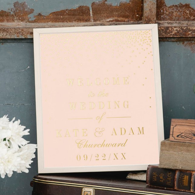 Impressions Dorure Blush Pink & Glam Gold Confetti Mariage Real (Créateur téléchargé)