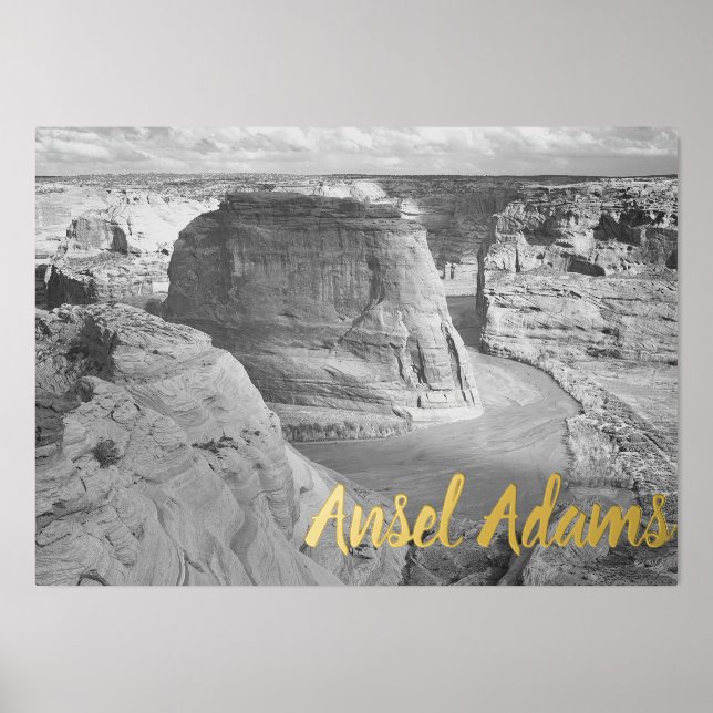 Impressions Dorure Canyon Ansel Adams noir et blanc Photographie (Recto)