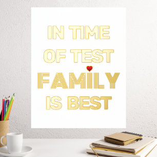 Impressions Dorure Citation de famille et coeur rouge or blanc