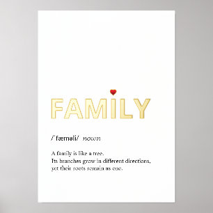 Impressions Dorure Citation de la FAMILLE minimaliste or blanc
