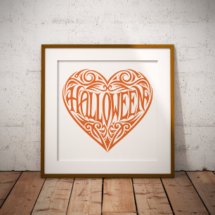 Impressions Dorure Coeur d'Halloween, Coeur orange, Vacances