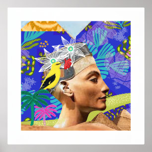 Impressions Dorure collage egypte artistique moderne coloré Affiche