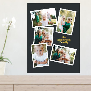 Impressions Dorure Décor de famille multi-photo moderne design noir