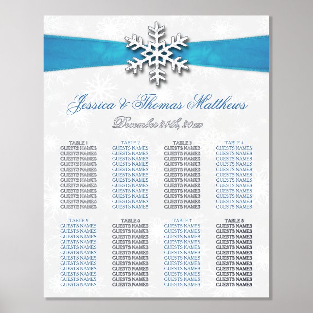 Impressions Dorure Diamante Snowflake & Blue Ribbon Mariage d'hiver (Recto)