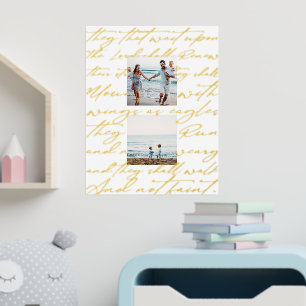 Impressions Dorure Écriture Attendre sur le Seigneur Deux photos