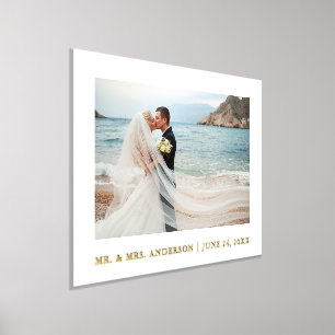 Impressions Dorure Élégance minimaliste Mariage photo blanc et or