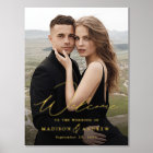 Élégant Mariage de script Gold Foil Affiche de bie