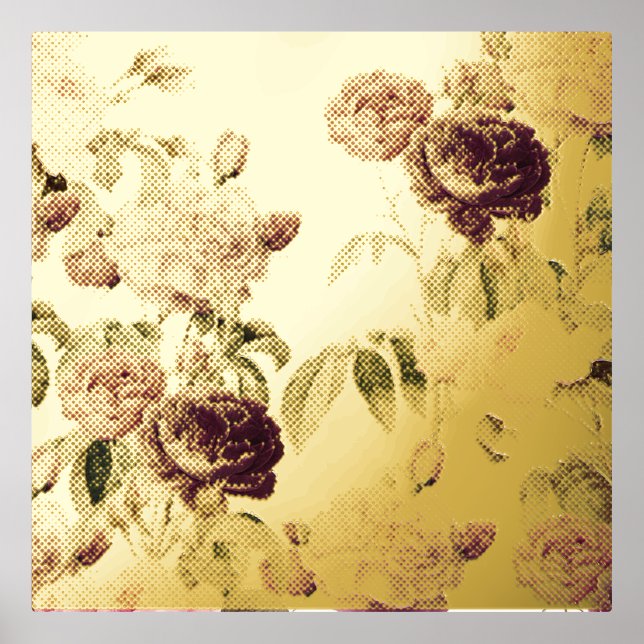 Impressions Dorure Elégant Rose Wall Art - Beauté intemporelle pour v (Recto)