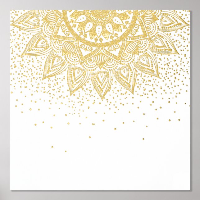 Impressions Dorure Elégante conception de points Mandala Or (Recto)