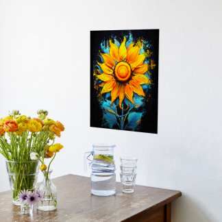 Impressions Dorure Explosion de tournesol - Art Floral Abstrait