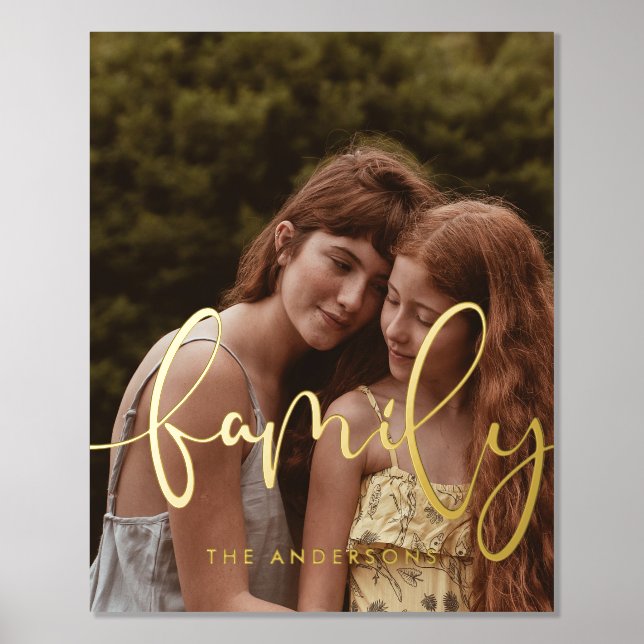 Impressions Dorure Famille élégante calligraphie couverture photo (Recto)