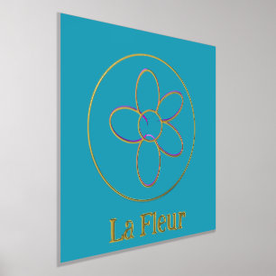 Impressions Dorure Fleur Abstrait Purple Turquoise Hot Rose Or