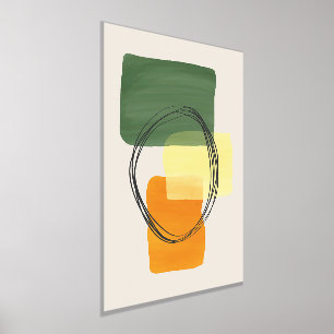 Impressions Dorure Formes orange Aquarelles dessinées à la main Art m