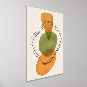 Impressions Dorure Formes orange Aquarelles dessinées à la main Art m