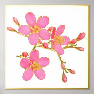 Impressions Dorure Gold Foil Accent Rose Spring Blossoms Imprimer Pos