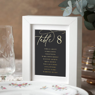 Impressions Dorure Gold Foil Script Framable Nom d'invité Numéro de t