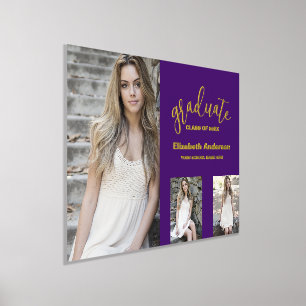 Impressions Dorure Graduation minimaliste de 3 photos