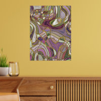 Hip Abstrait Wavy Lines Gold Mosaic Art Motif