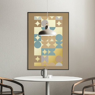 Impressions Dorure Hip Cercles Abstraits Fusion Industrielle Art Or