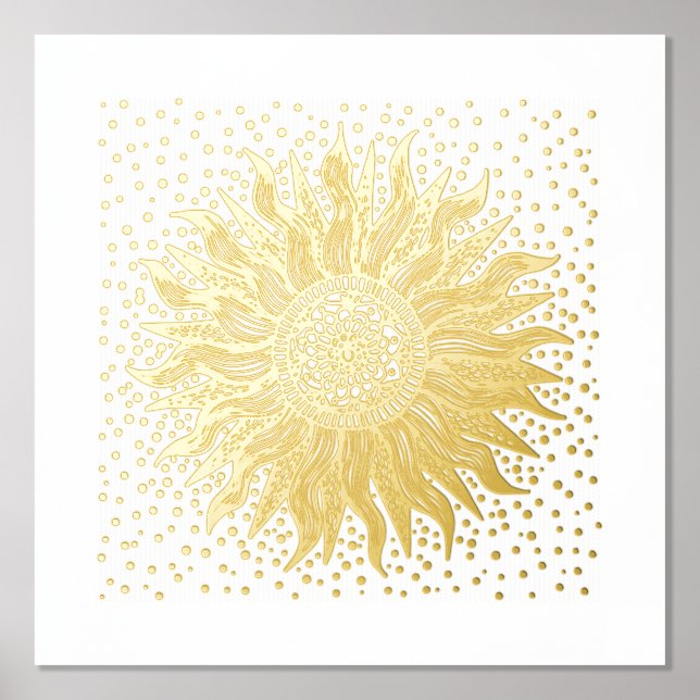 Impressions Dorure Imprimer l'huile d'or Sun Mandala Confetti (Recto)
