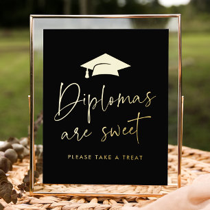Impressions Dorure Les diplômes sont Sweet Black Graduation Party