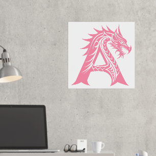 Impressions Dorure LETTRE STYLE Dragon A, Alphabet Dragon, Monogramme