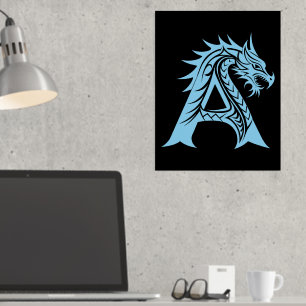 Impressions Dorure LETTRE STYLE Dragon A, Alphabet Dragon, Monogramme