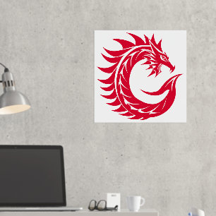 Impressions Dorure LETTRE STYLE Dragon C, Alphabet Dragon, Monogramme