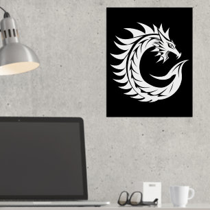 Impressions Dorure LETTRE STYLE Dragon C, Alphabet Dragon, Monogramme