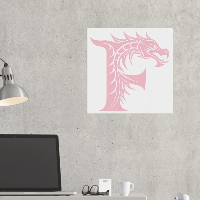 Impressions Dorure LETTRE STYLE dragon F, Alphabet dragon, Monogramme (In situ (Bureau 2))