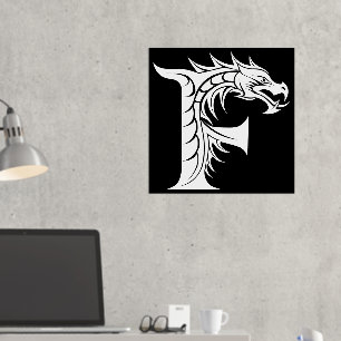 Impressions Dorure LETTRE STYLE dragon F, Alphabet dragon, Monogramme