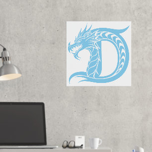 Impressions Dorure LETTRE STYLÉE D Dragon, Alphabet Dragon, Monogramm