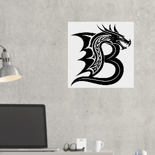Impressions Dorure LETTRE STYLÉE DE Dragon B, Alphabet DE Dragon, Mon