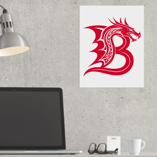 Impressions Dorure LETTRE STYLÉE DE Dragon B, Alphabet DE Dragon, Mon