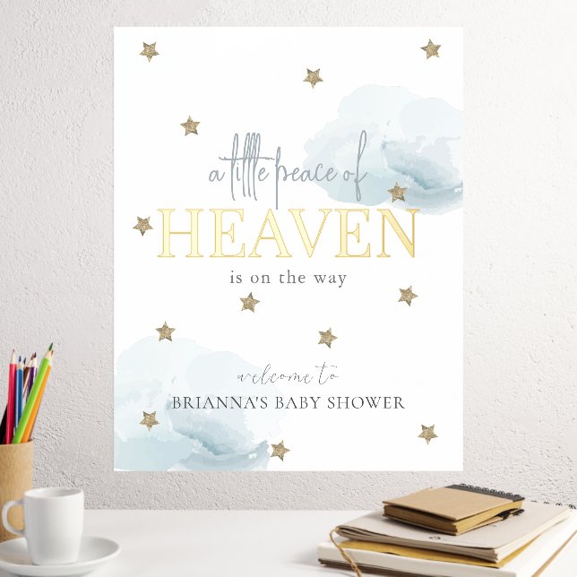 Impressions Dorure Little Peace Heaven Blue Boy Baby shower Bienvenue (In situ (Bureau 2))