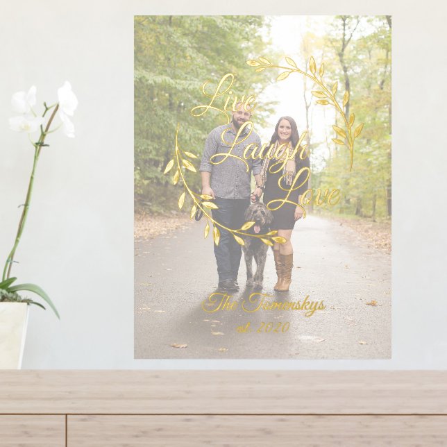 Impressions Dorure Live Laugh Love Photo et nom de famille (In Situ (Tableau d'Entrée))
