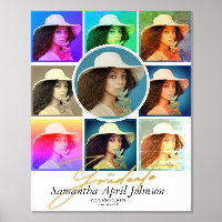 Magazine Pop Art Retro Diptych Graduation Photo