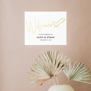 Impressions Dorure Mariage de bienvenue Signature Script Coeur