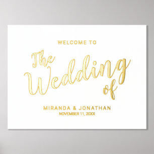 Impressions Dorure Mariage de script moderne Welcome Gold