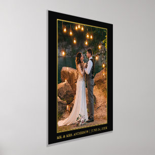 Impressions Dorure Mariage moderne Elegant Couple Photo Noir et Or