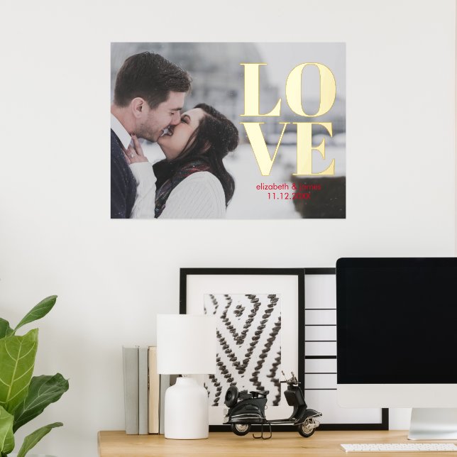 Impressions Dorure Mariage photo Love Couple Date (In Situ (Bureau))