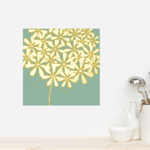 Impressions Dorure Menthe Moderne Floral Or