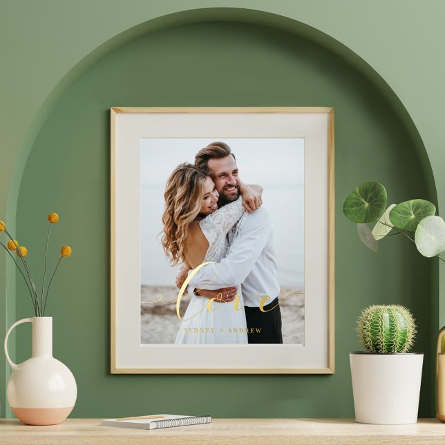 Impressions Dorure Miniature Élégante Script superposer photo Mariage (Créateur téléchargé)