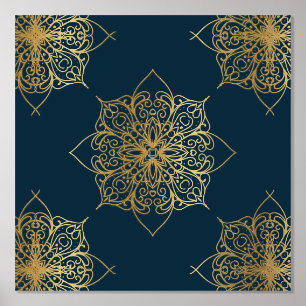 Impressions Dorure Modèle Mandala Damask Or