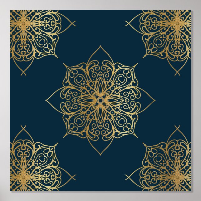 Impressions Dorure Modèle Mandala Damask Or (Recto)