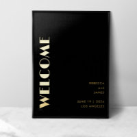 Moderne minimaliste noir solide Mariage d'accueil